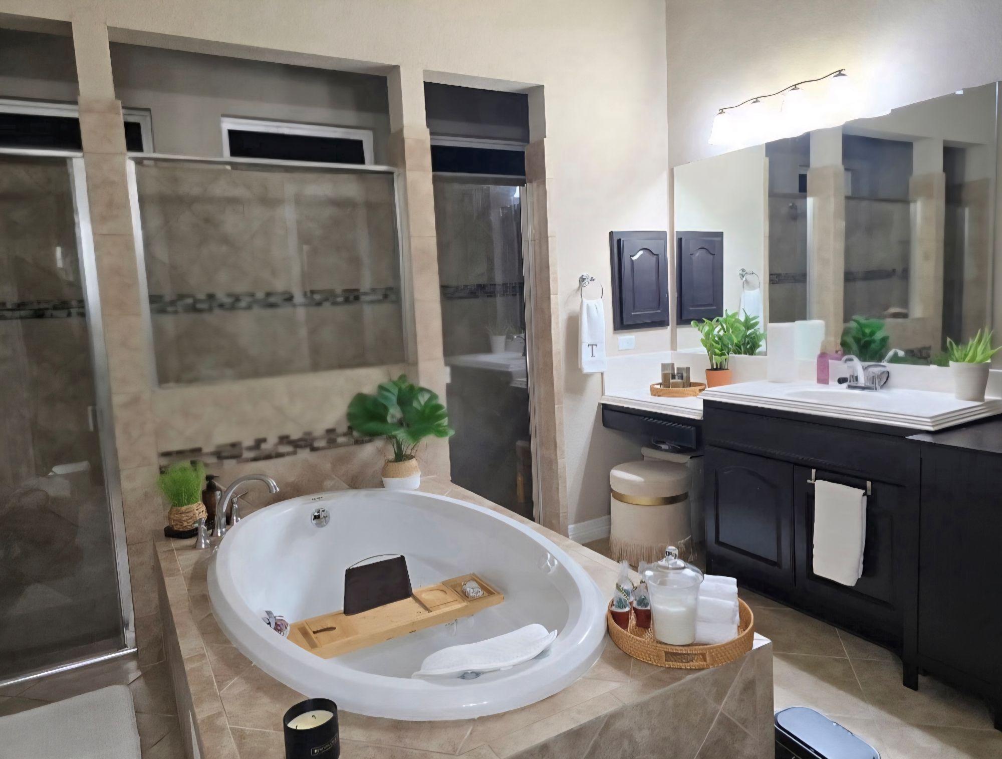 Modern glam bathroom design by Styled & Sold, LLC